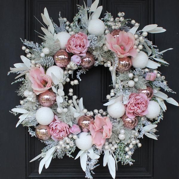 Pink Christmas Wreath Ideas